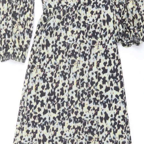 Topshop Womens Multicoloured Animal Print Polyester A-Line Size 8 Square Neck Pullover