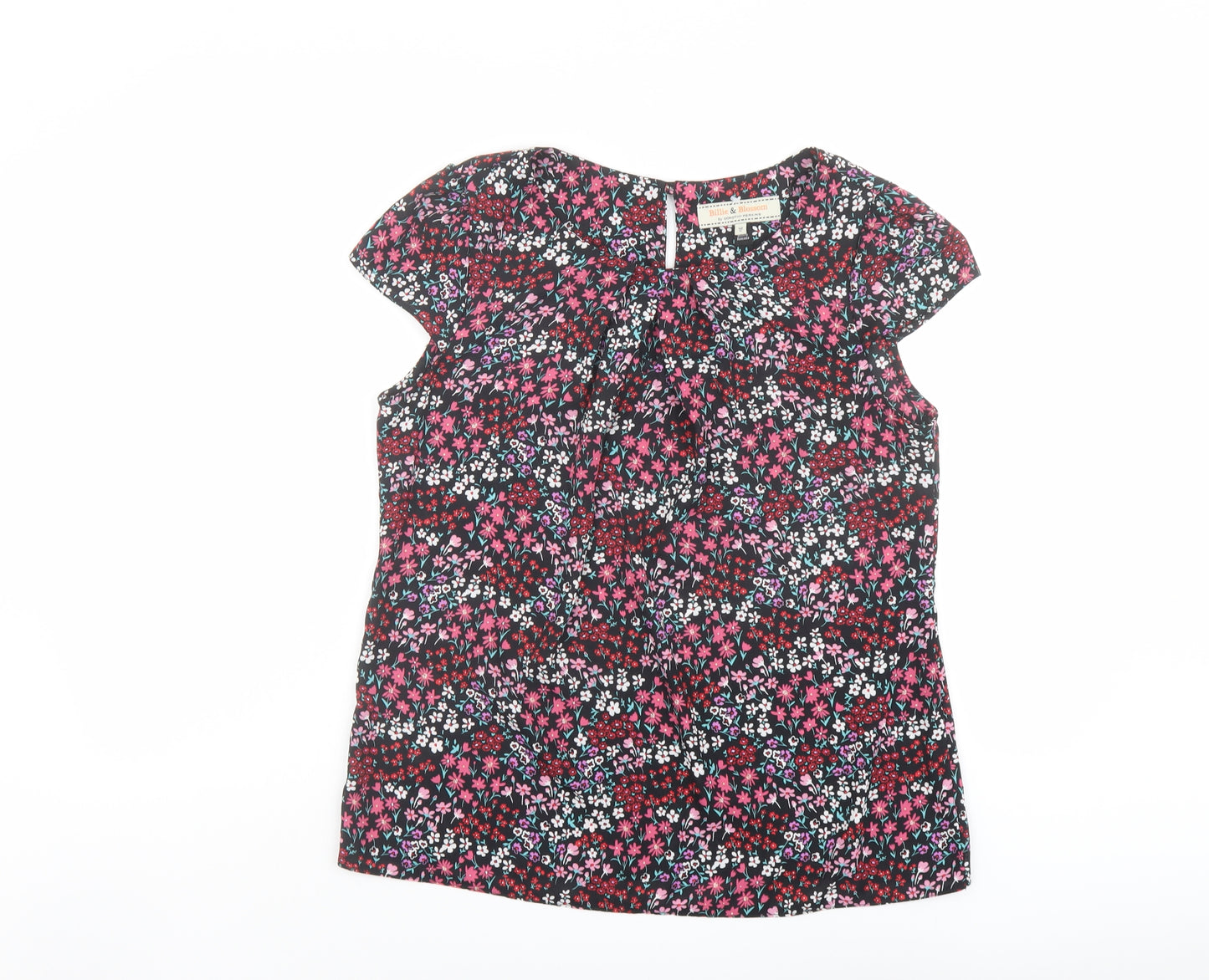 Billie & Blossom Womens Multicoloured Floral Polyester Basic T-Shirt Size 12 Round Neck