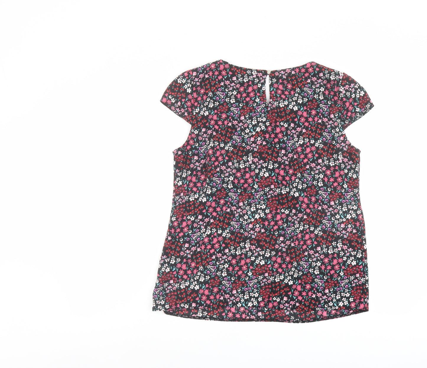 Billie & Blossom Womens Multicoloured Floral Polyester Basic T-Shirt Size 12 Round Neck