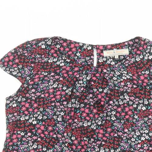 Billie & Blossom Womens Multicoloured Floral Polyester Basic T-Shirt Size 12 Round Neck