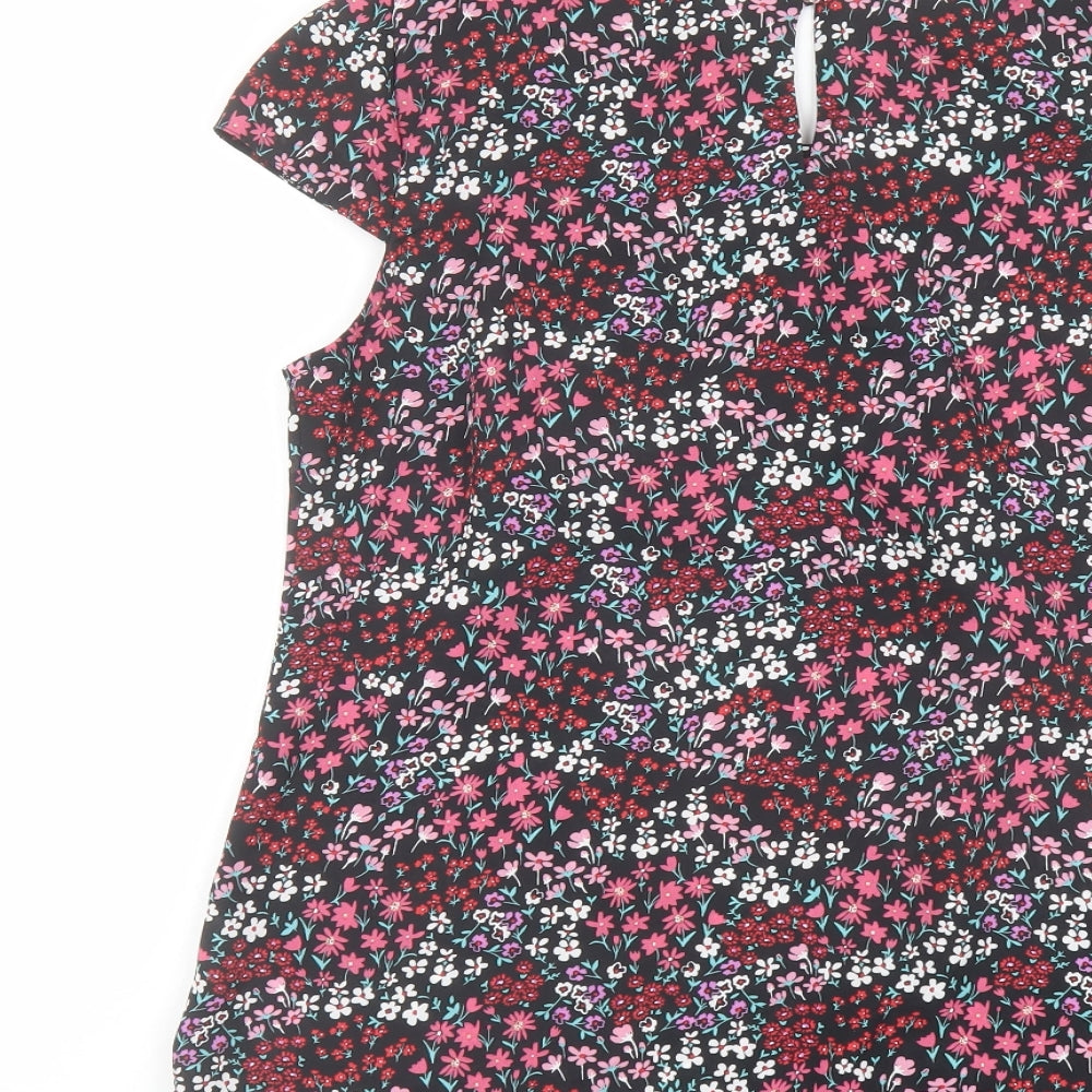 Billie & Blossom Womens Multicoloured Floral Polyester Basic T-Shirt Size 12 Round Neck