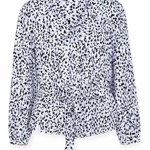 Marks and Spencer Womens Purple Animal Print Viscose Basic Blouse Size 16 V-Neck - Leopard Print