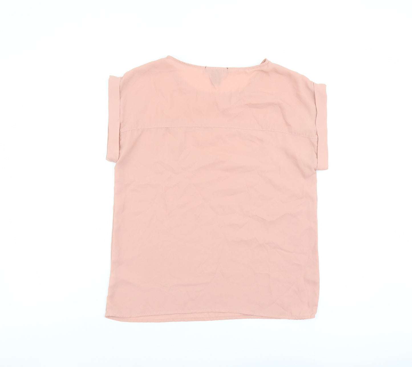 FOREVER 21 Womens Pink Polyester Basic T-Shirt Size S Round Neck