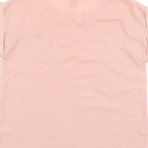 FOREVER 21 Womens Pink Polyester Basic T-Shirt Size S Round Neck