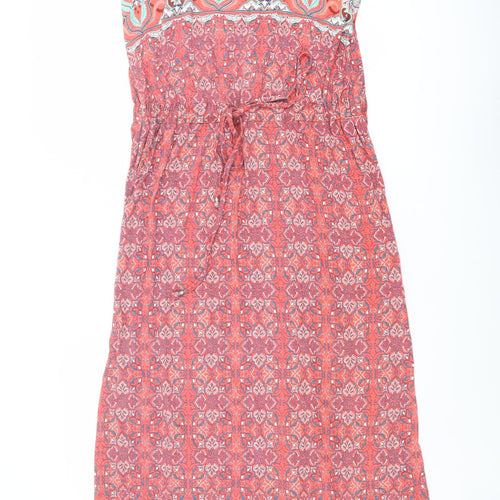 Indigo Womens Multicoloured Geometric Viscose Tank Dress Size 14 Round Neck Pullover