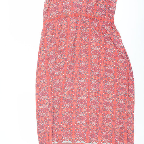 Indigo Womens Multicoloured Geometric Viscose Tank Dress Size 14 Round Neck Pullover