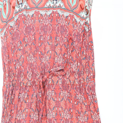 Indigo Womens Multicoloured Geometric Viscose Tank Dress Size 14 Round Neck Pullover
