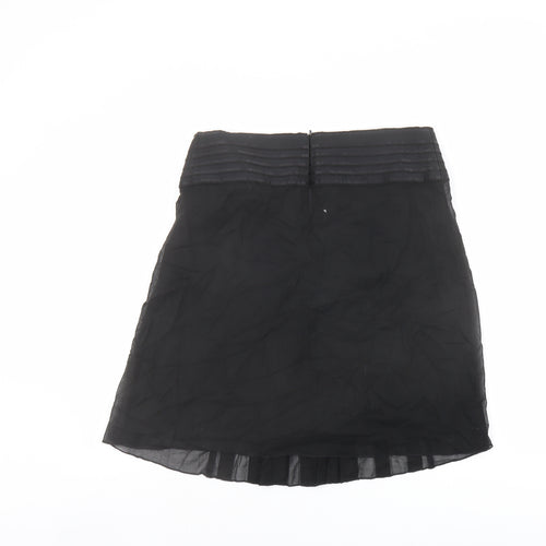 Autograph Womens Black Cotton Swing Skirt Size 14 Zip