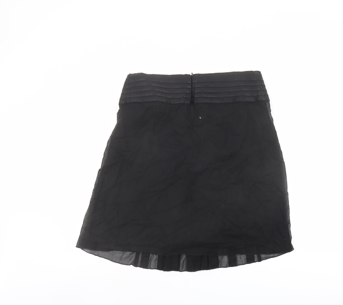 Autograph Womens Black Cotton Swing Skirt Size 14 Zip