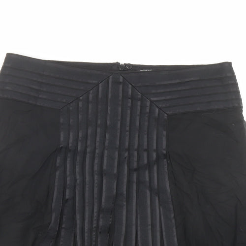 Autograph Womens Black Cotton Swing Skirt Size 14 Zip