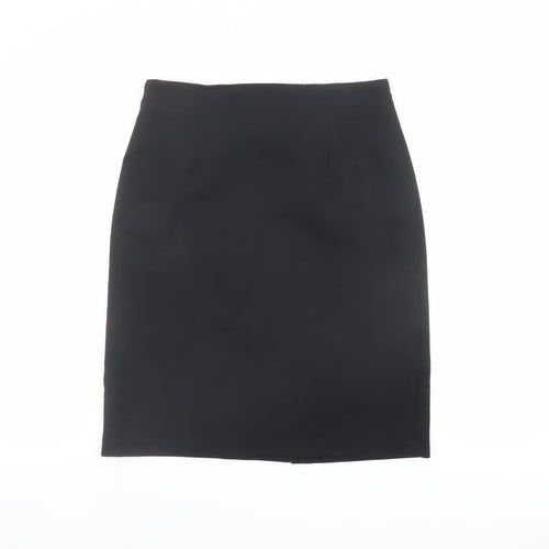 Design Essentials Womens Black Viscose Straight & Pencil Skirt Size 14 Zip