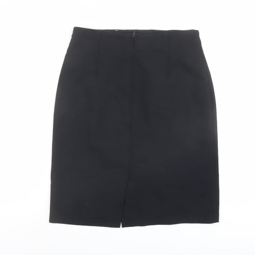 Design Essentials Womens Black Viscose Straight & Pencil Skirt Size 14 Zip