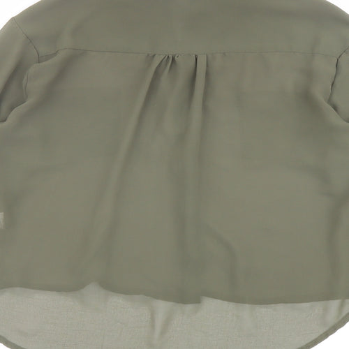 Cameo Rose Womens Green Polyester Basic Button-Up Size 8 Collared