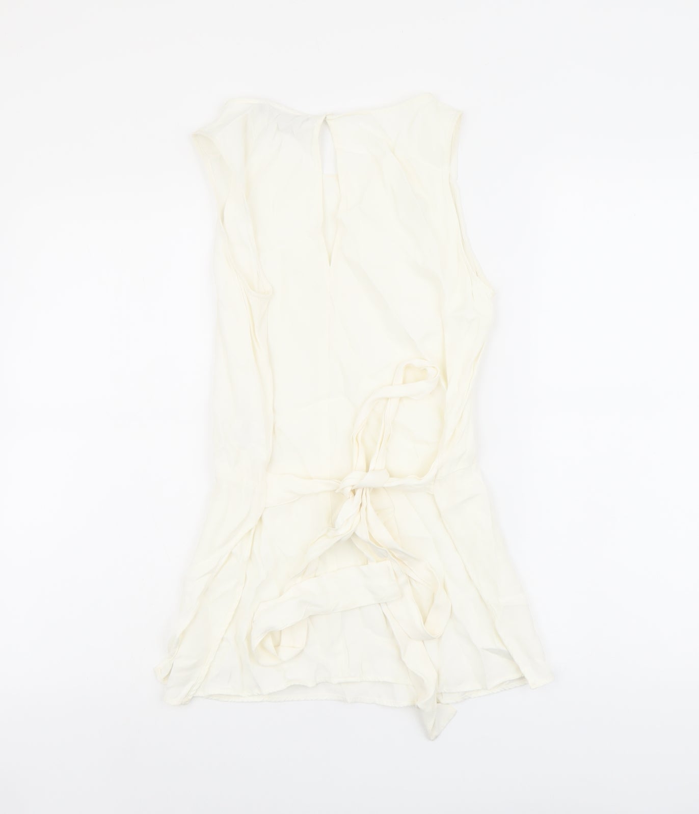 Zara Womens Ivory Polyester Basic Tank Size S Round Neck