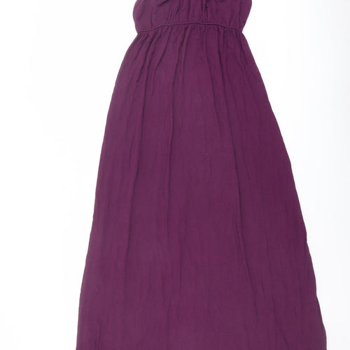 New Look Womens Purple Viscose A-Line Size 12 Round Neck Pullover