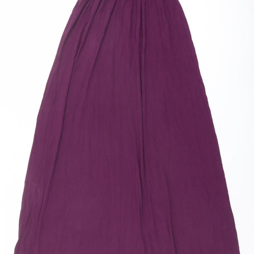 New Look Womens Purple Viscose A-Line Size 12 Round Neck Pullover