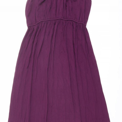 New Look Womens Purple Viscose A-Line Size 12 Round Neck Pullover