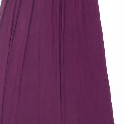 New Look Womens Purple Viscose A-Line Size 12 Round Neck Pullover