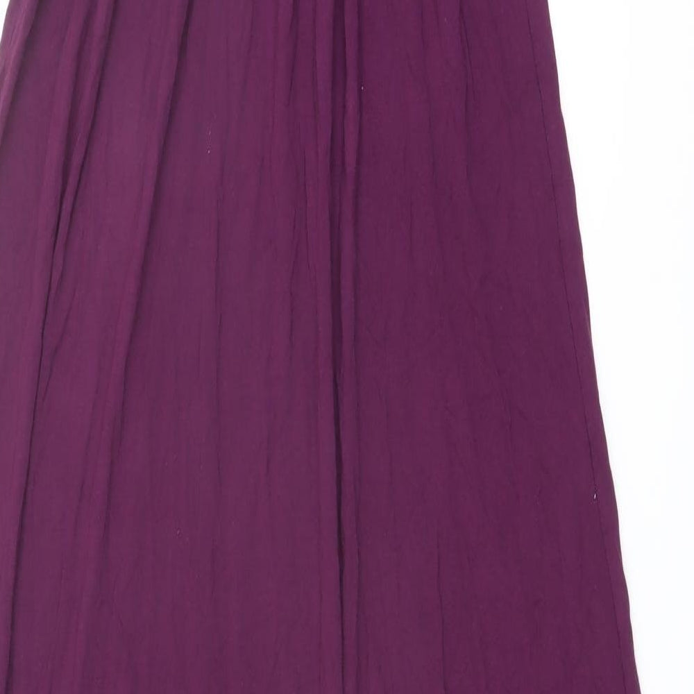 New Look Womens Purple Viscose A-Line Size 12 Round Neck Pullover