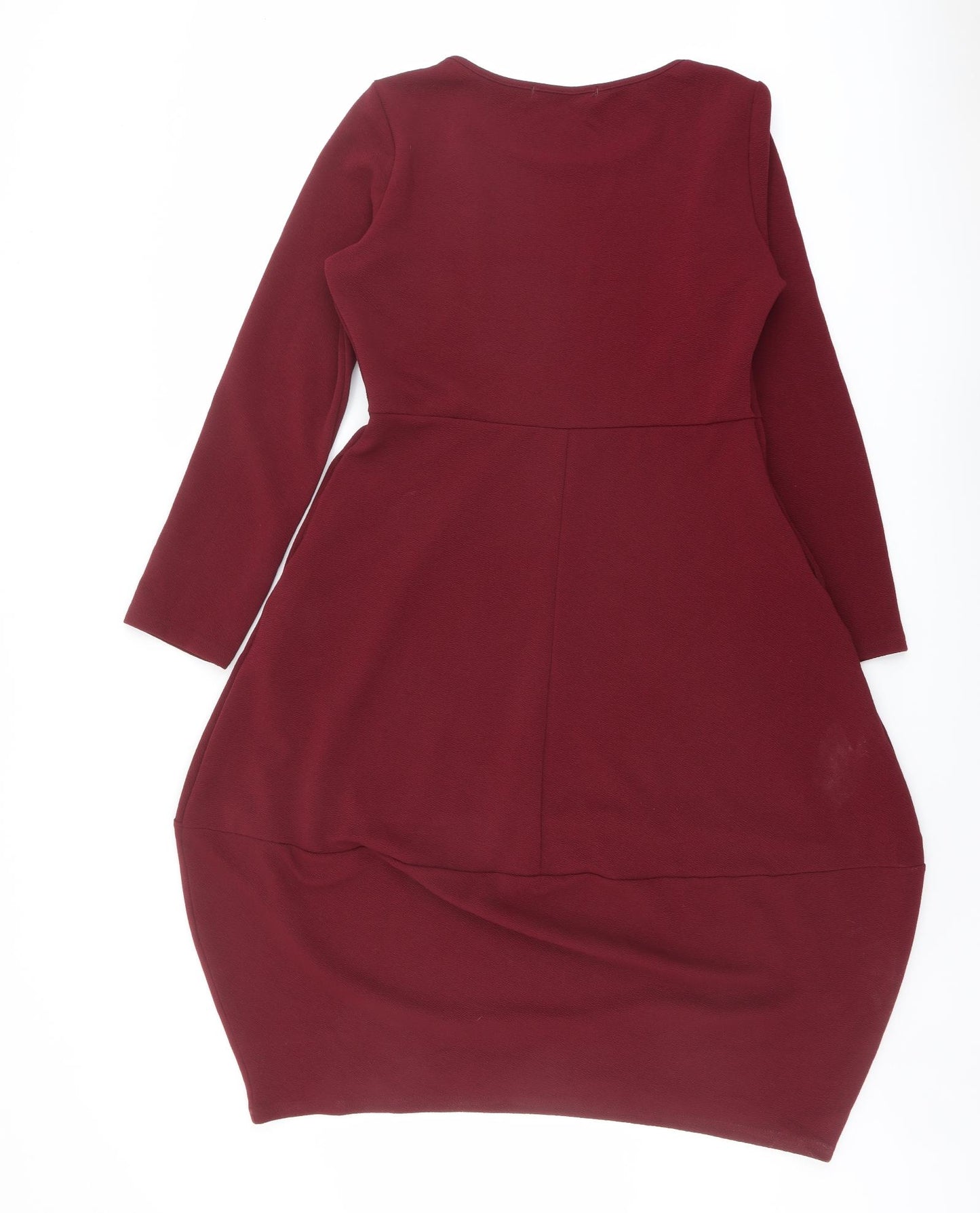 Audate Womens Red Polyester Shift Size L Round Neck Pullover