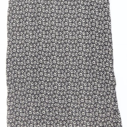 H&M Womens Beige Floral Viscose Tank Dress Size 8 Scoop Neck Pullover