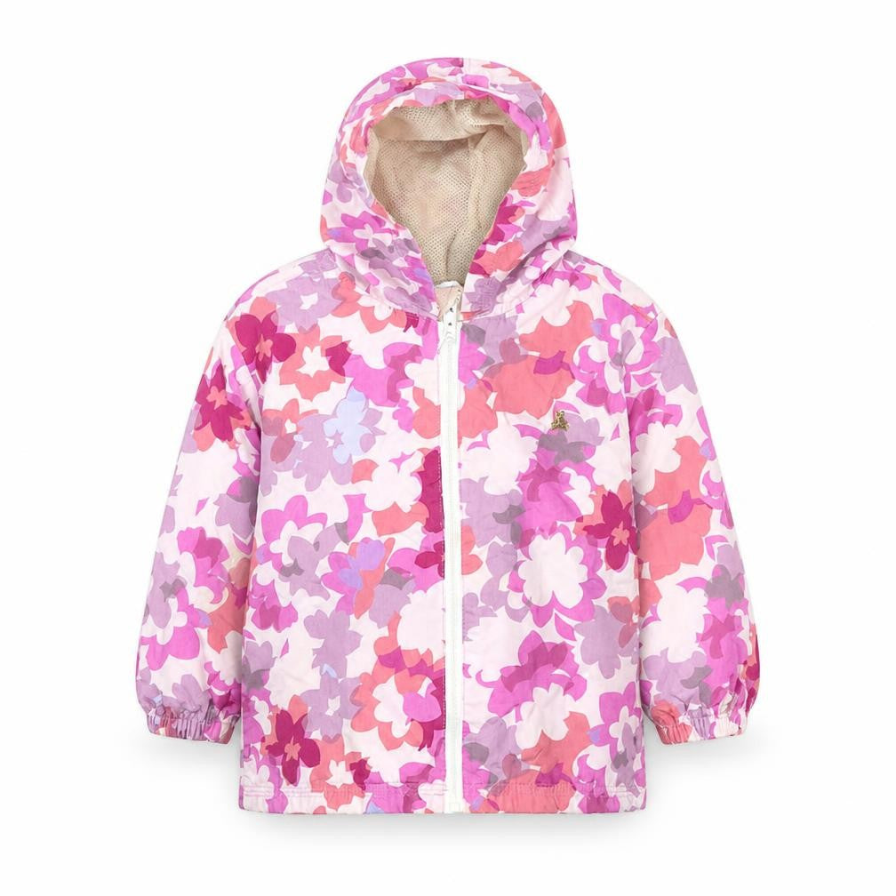 Gap Girls Pink Floral Rain Coat Coat Size 2 Years Zip