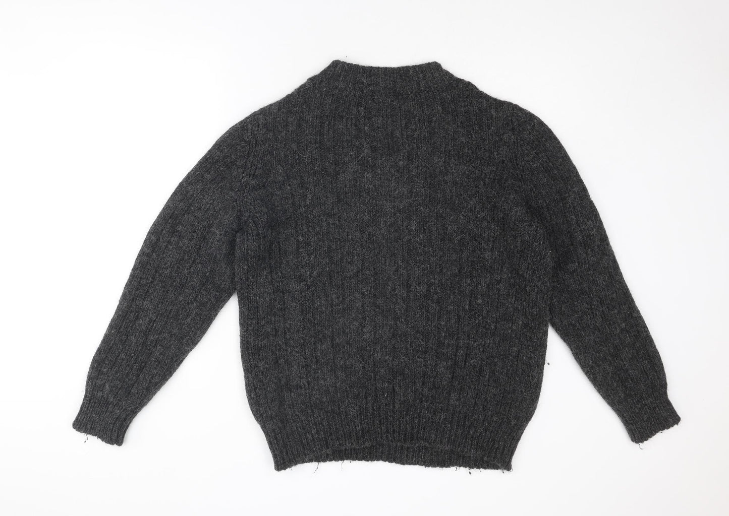 Hamaki-Ho Mens Grey V-Neck Wool Pullover Jumper Size XL Long Sleeve