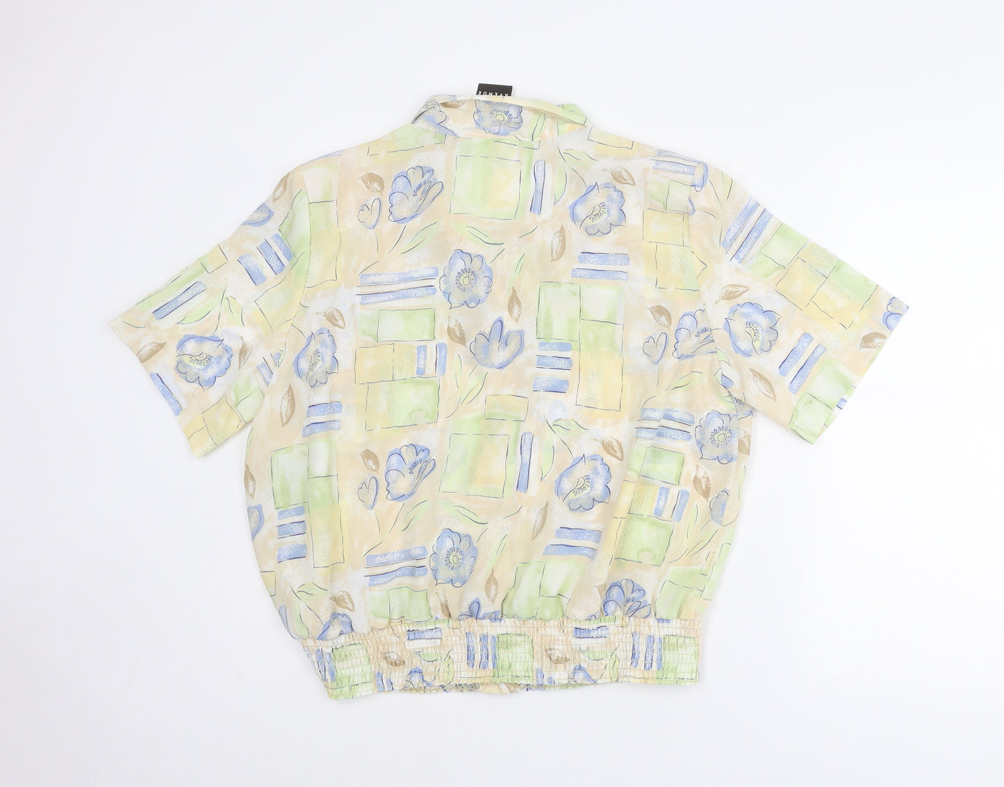 First Avenue Womens Multicoloured Geometric Polyester Basic Button-Up Size 18 Collared