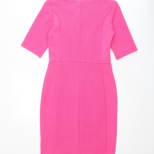 Dorothy Perkins Womens Pink Polyester Shift Size 8 Boat Neck Pullover