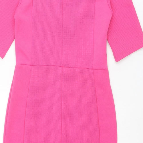 Dorothy Perkins Womens Pink Polyester Shift Size 8 Boat Neck Pullover