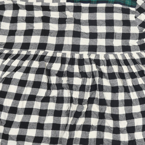 Topshop Womens Multicoloured Plaid Cotton Shirt Dress Size 12 Collared Button
