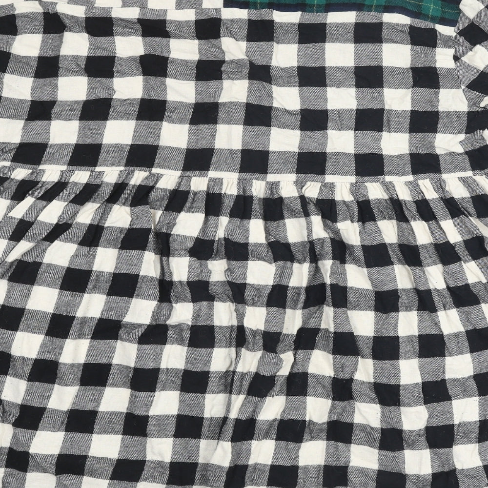 Topshop Womens Multicoloured Plaid Cotton Shirt Dress Size 12 Collared Button