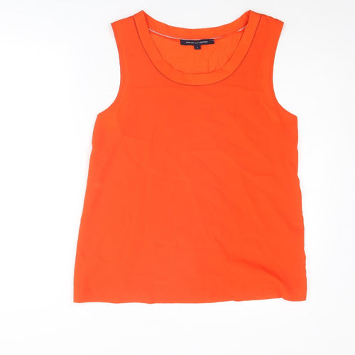 French Connection Womens Red Polyester Basic Tank Size L Round Neck