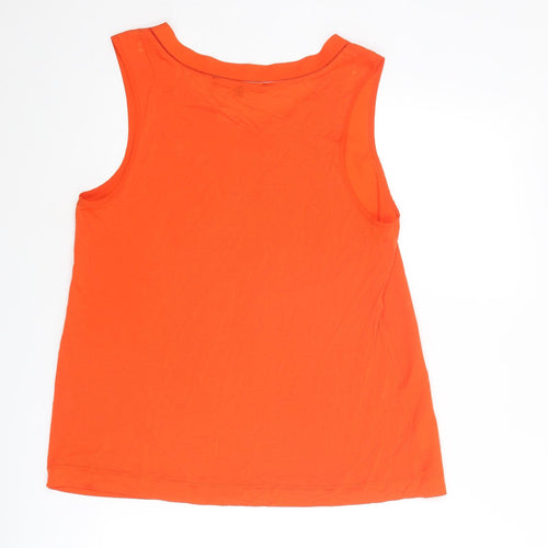 French Connection Womens Red Polyester Basic Tank Size L Round Neck