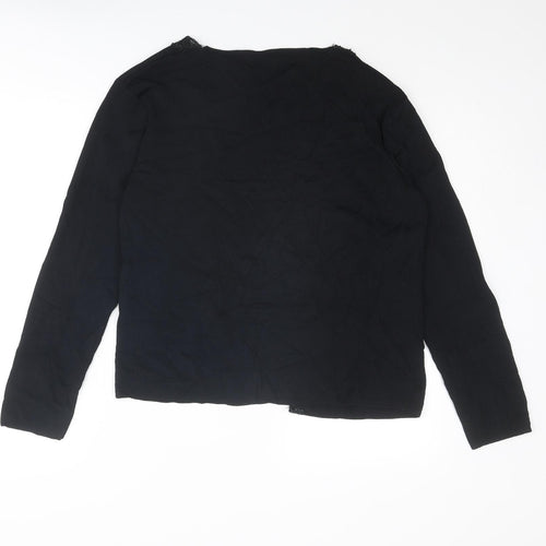 Debbie Morgan Womens Black V-Neck Viscose Cardigan Jumper Size L