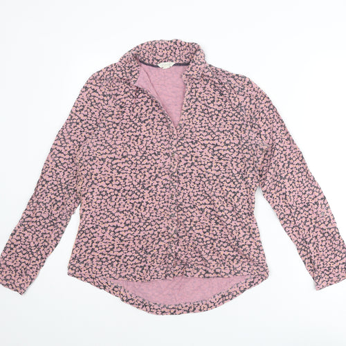 White Stuff Womens Pink Floral Cotton Basic Button-Up Size 12 Collared