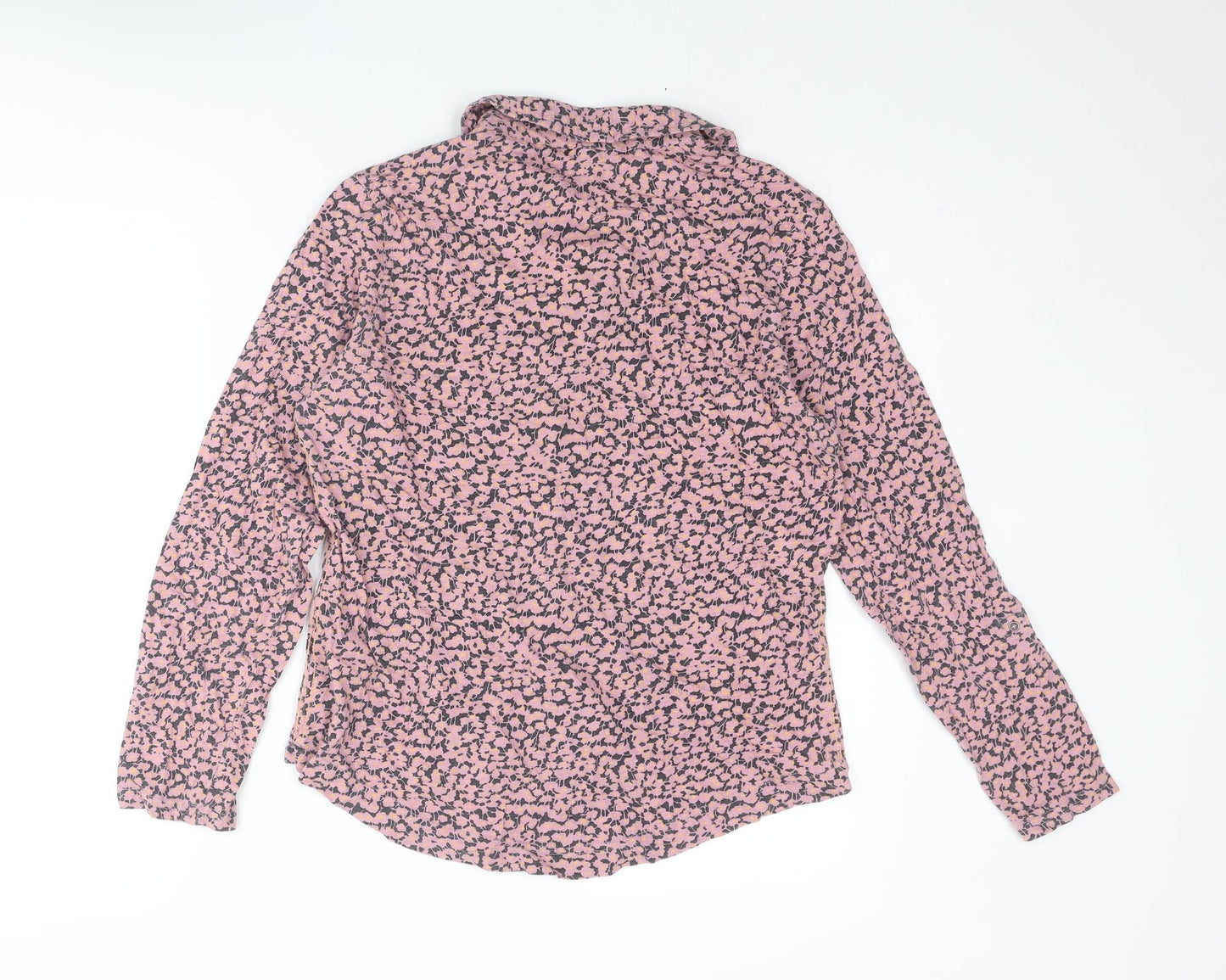 White Stuff Womens Pink Floral Cotton Basic Button-Up Size 12 Collared