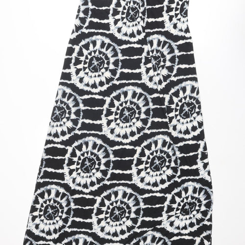 New Look Womens Black Geometric Polyester Maxi Size M Sweetheart Pullover - Strapless