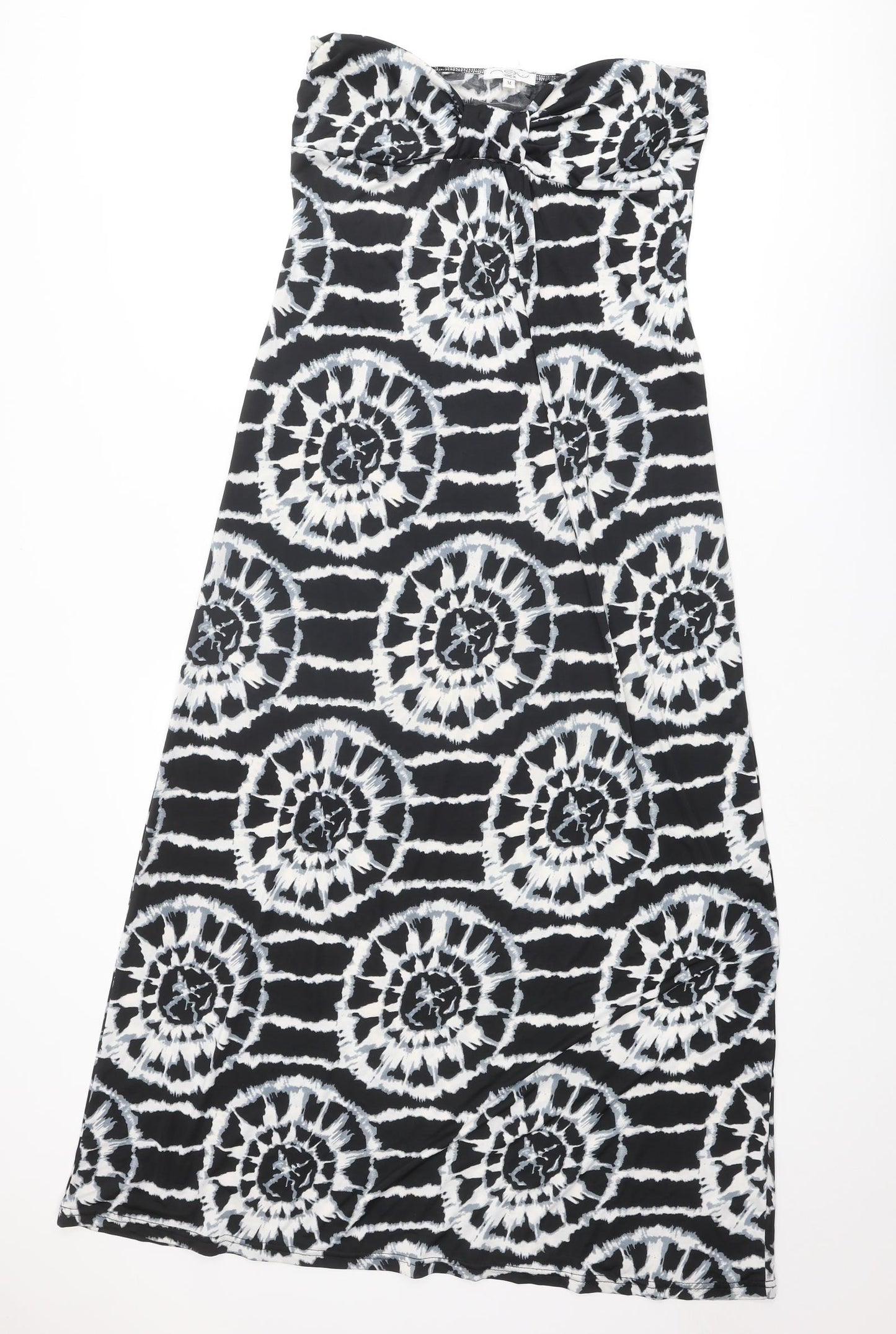 New Look Womens Black Geometric Polyester Maxi Size M Sweetheart Pullover - Strapless