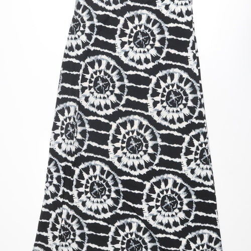 New Look Womens Black Geometric Polyester Maxi Size M Sweetheart Pullover - Strapless