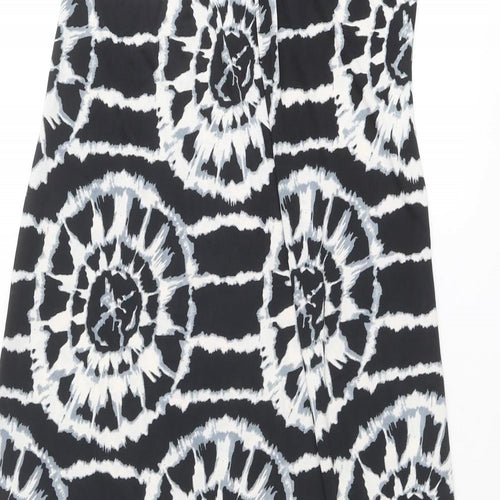 New Look Womens Black Geometric Polyester Maxi Size M Sweetheart Pullover - Strapless