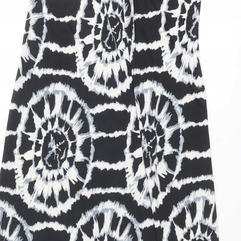 New Look Womens Black Geometric Polyester Maxi Size M Sweetheart Pullover - Strapless