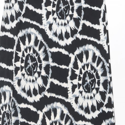 New Look Womens Black Geometric Polyester Maxi Size M Sweetheart Pullover - Strapless