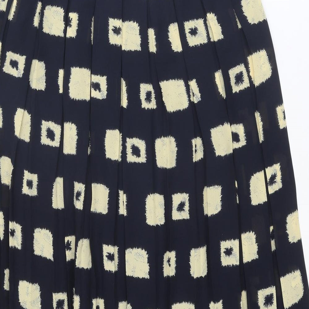 Tagg Womens Blue Geometric Polyester Maxi Skirt Size 14 Zip