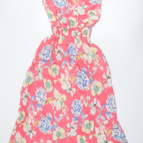 Boohoo Womens Multicoloured Floral Viscose A-Line Size 18 Off the Shoulder Pullover