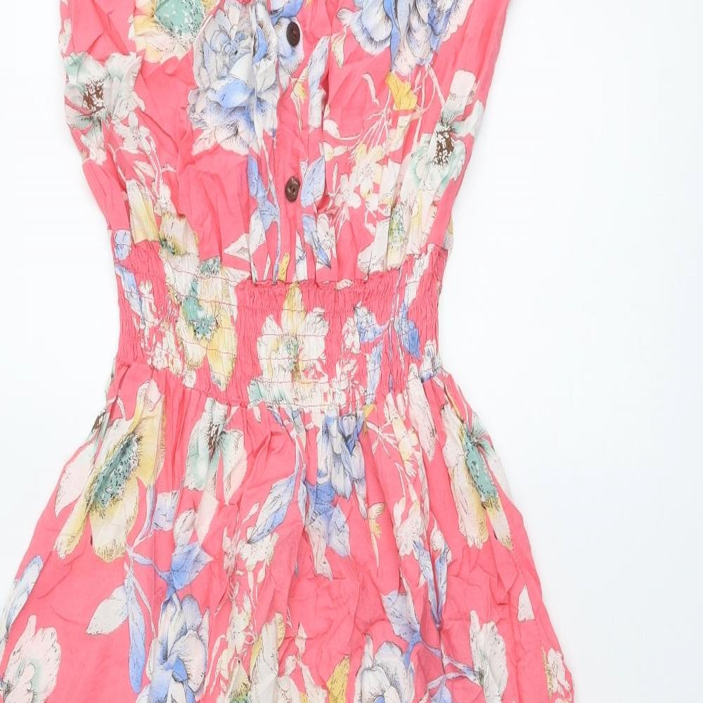 Boohoo Womens Multicoloured Floral Viscose A-Line Size 18 Off the Shoulder Pullover