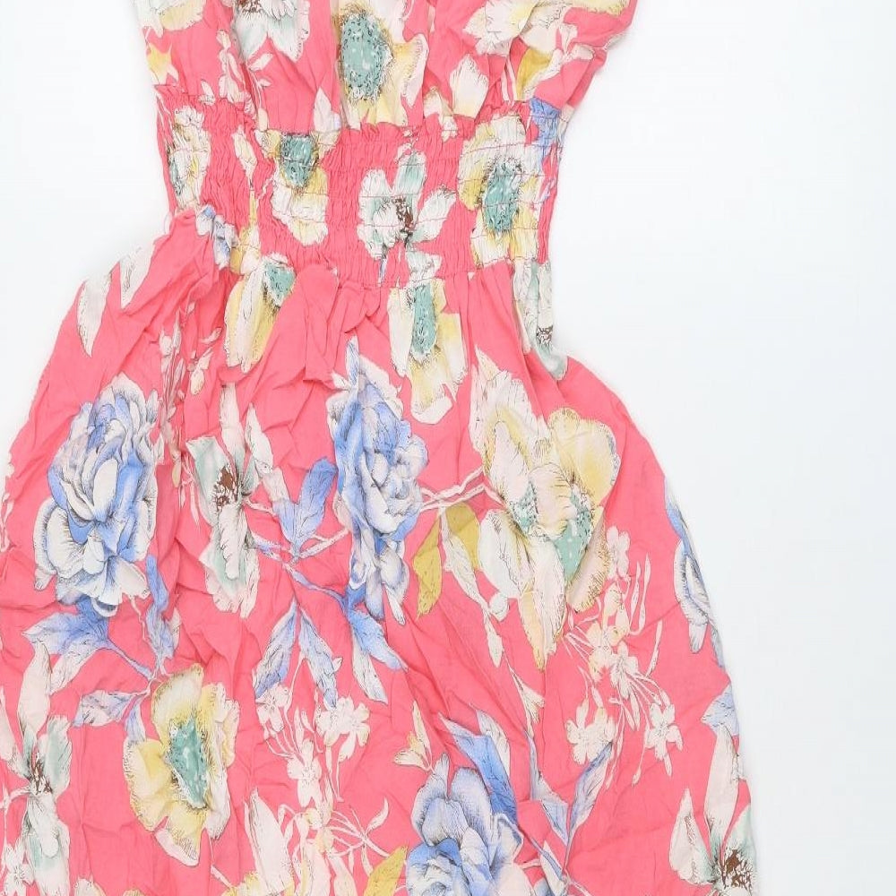 Boohoo Womens Multicoloured Floral Viscose A-Line Size 18 Off the Shoulder Pullover