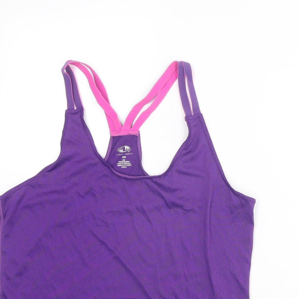 Athletic Works Womens Purple Polyester Pullover Tank Size M Scoop Neck Pullover