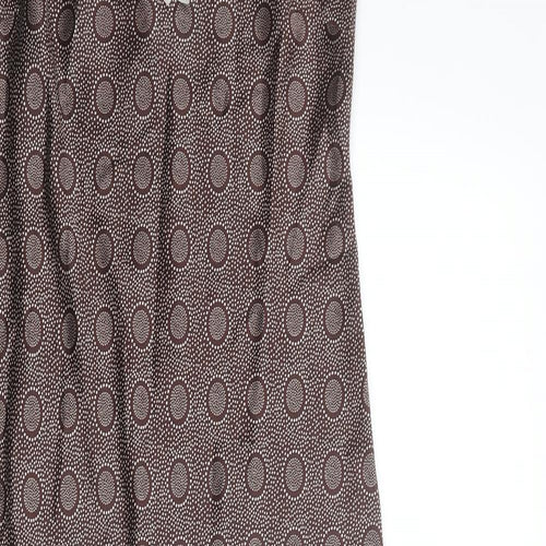 Marks and Spencer Womens Brown Geometric Polyester Cami Dress Size 8