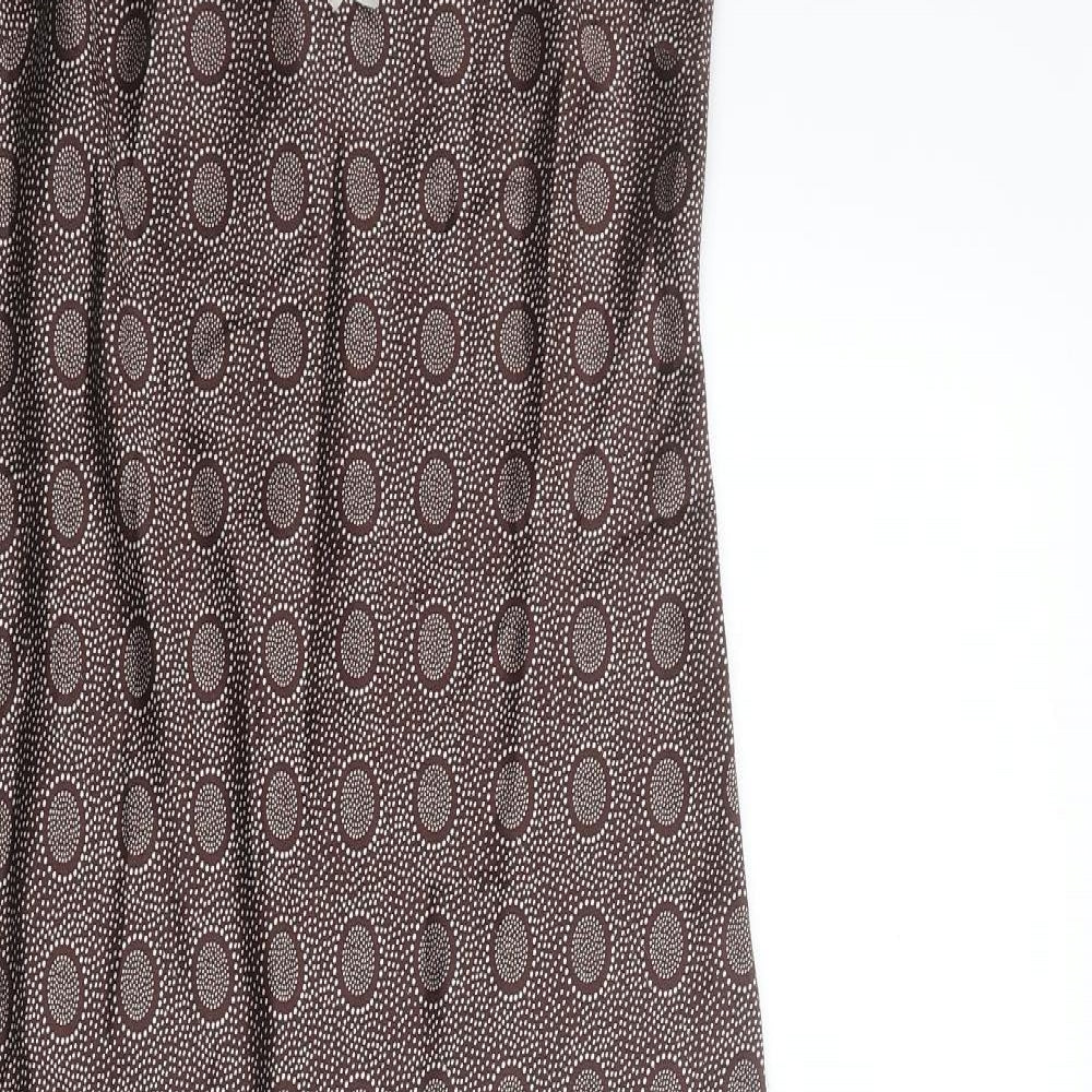 Marks and Spencer Womens Brown Geometric Polyester Cami Dress Size 8